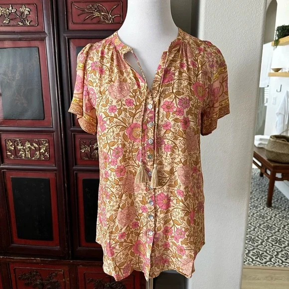 Spell Love Story Blouse in Peach Blossom Size XS NWT - Picture 3 of 8